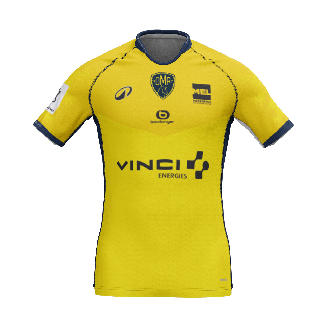 MAILLOT RUGBY MANCHES COURTES HOMME R500 OMR 24-25 Domicile