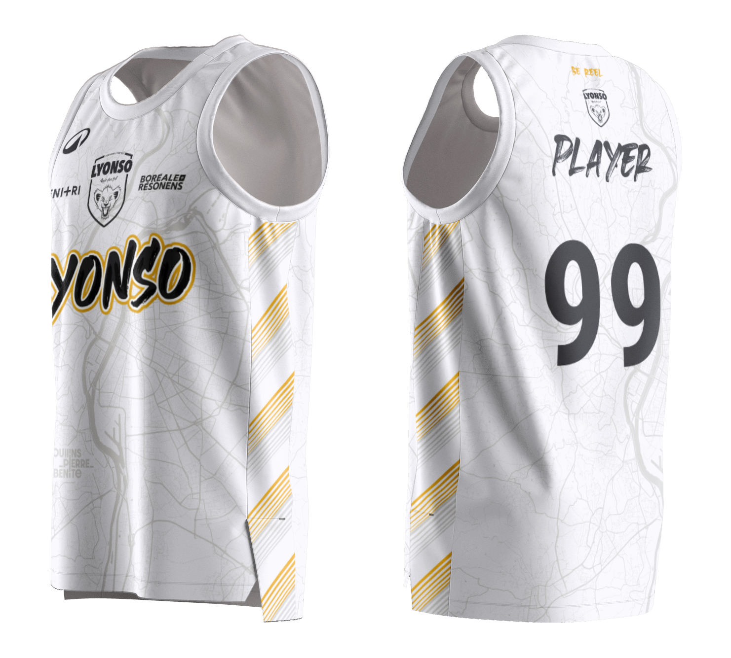 (LYONSO) Maillot De Basket Homme T500 BLANC