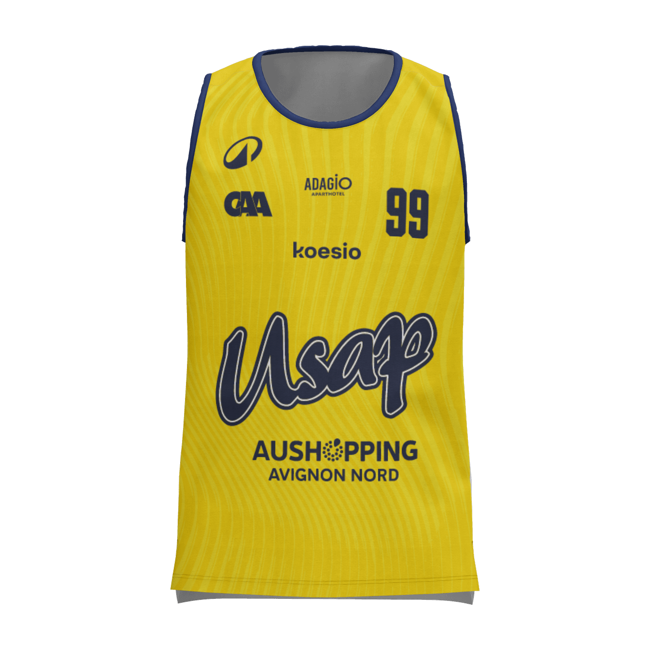 USAP - Maillot De Basket Junior T500 Jaune