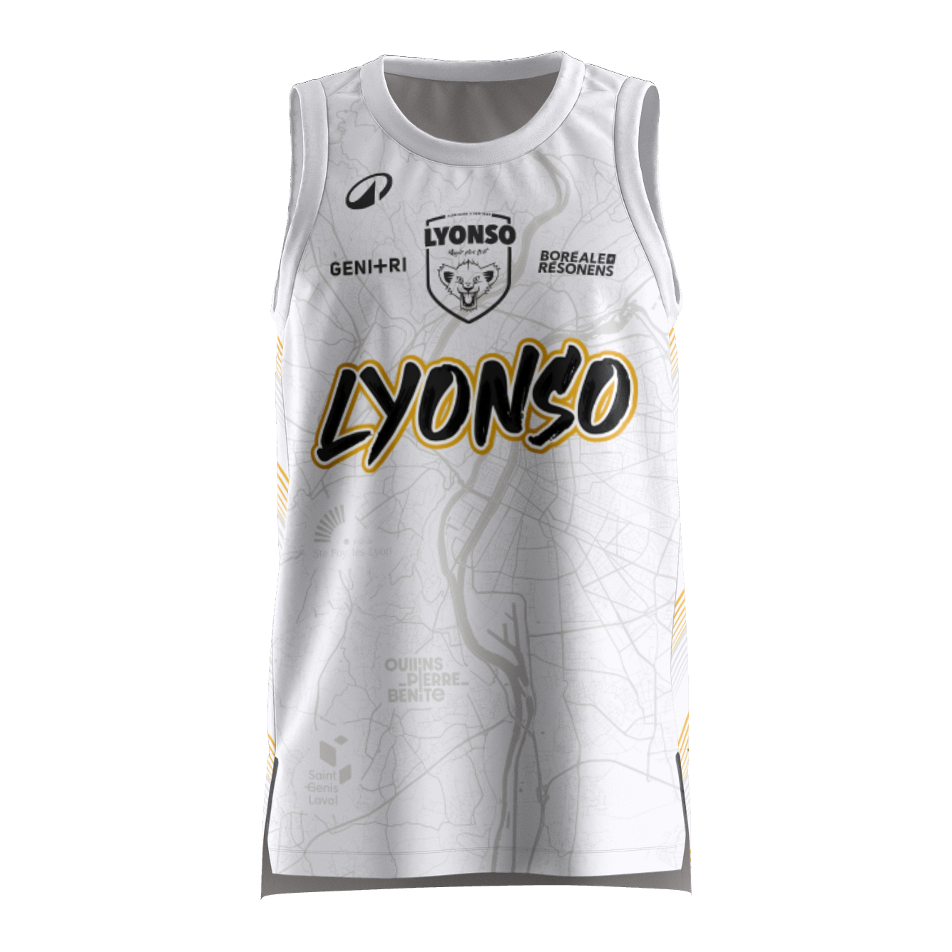 (LYONSO) Maillot De Basket Homme T500 BLANC